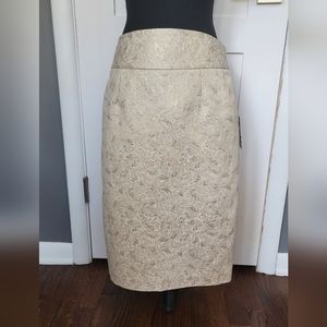 Brand new gold and cream pencil skirt